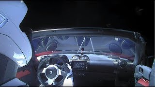 SpaceX streams video of Tesla Roadster floating through space [upl. by Namara300]