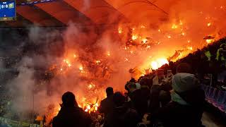 Pyroshow HSV  Dynamo Dresden Fans am 1122019 in Hamburg [upl. by Risteau]