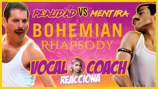 VOCAL COACH REACCIONA A BOHEMIAN RHAPSODY LA PELÍCULA  Realidad VS Mentira  VOZ de Mercury [upl. by Pinchas364]