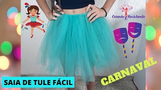 DIY SAIA DE TULE FÁCIL ADULTO CARNAVAL [upl. by Eziechiele]