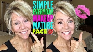 Simple Everyday Makeup Mature Face [upl. by Inkster]