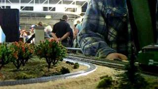 2009 Perth Model Railway Show Real vs T Gauge vs N scale [upl. by Lukin]