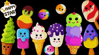 Ice Cream Dance Party  Dance Cartoon Videos  Kids Videos Collections  Happy Star Dancing [upl. by Ajed]