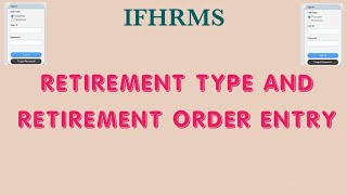 Retirement type and retirement order entry for ifhrms in tamil Retirement oder entry for ifhrms [upl. by Mcclenon]