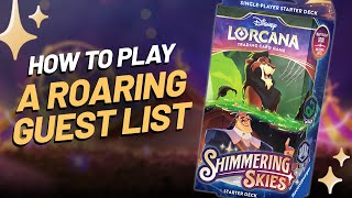 How to Play 🟢⚪ A Roaring Guest List Starter Deck Strategy  Disney Lorcana Shimmering Skies [upl. by Hait]