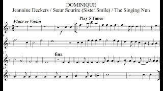 DOMINIQUE for Flute or Violin  Play Along  Backing Track  Playback line  Jeannine Deckers [upl. by Rudolph523]