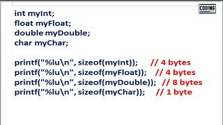 sizeof operator in C language [upl. by Mason]