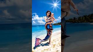 Mermaid Mother Saves Her Baby🧜🏼‍♂️💕 isnt This Beautiful😍 ai aianimals shorts aishorts aicat [upl. by Adim77]