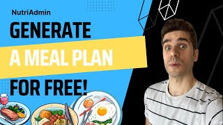 Generate a Meal Plan for Free  Professional Meal Plan Generator Demo [upl. by Mientao]