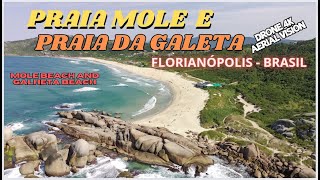 Mole Beach Praia Mole Galheta Beach  Praia da Galheta  Florianópolis  Santa Catarina  DRONE 4K [upl. by Siradal]