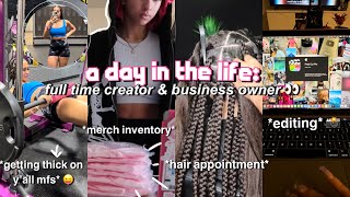 vlog a day in my life  hair appt checking MERCH inventory workout w us etc 💗 [upl. by Bonne]