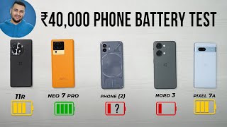 Smartphone Battery Drain Test  Under ₹40000 [upl. by Tersina]