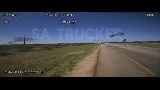 Dashcam of collision between truck and bakkie on N1 near Polokwane [upl. by Naahs]