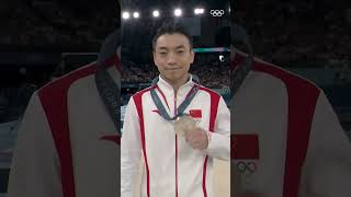 Liu Yang secured gold in the mens rings at Paris2024 [upl. by Angelico843]