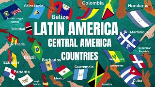 Latin america countries names and flags  Central America countries the Caribbean [upl. by Zelazny128]