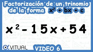 Factorización de un Trinomio de la Forma x2bxc Video 6 de 9 [upl. by Hymen]