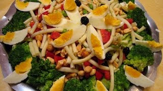 Pasta salad with broccoli Salade de pâtes aux brocolis salade composée سلطة مكرونة مشكلة وراقية [upl. by Ltney]