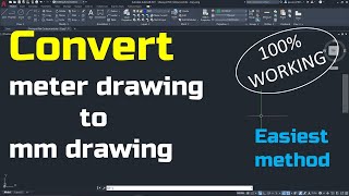 How to change unit from Meter to Millimeter in existing AutoCAD drawing  pappuG Technical [upl. by Filia]