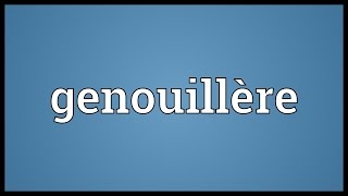 Genouillère Meaning [upl. by Culberson157]