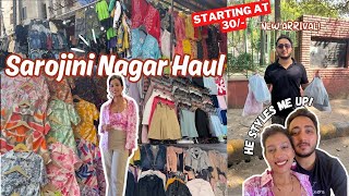 Sarojini Nagar Outfit Challenge Under 1000 with Husband 😍 Latest Summer Collection shopping [upl. by Giles234]