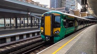 Class 377 Electrostar Southern train departing from London bridge station British Rail Class 377 [upl. by Previdi482]