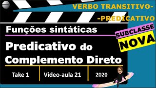 Funções sintáticas  Predicativo do Complemento Direto [upl. by Arbrab]