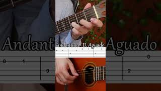 Andantino de D Aguado  Tab guitarra tutorial guitarra guitar [upl. by Masson]