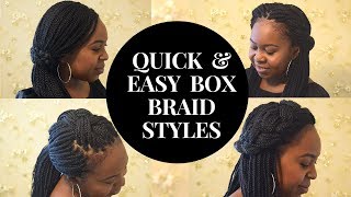 6 CUTE AND EASY Box Braid Styles  2018 [upl. by Annaet]