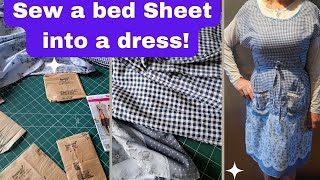 TRANSFORMING Bed Sheets Into a STUNNING Dress [upl. by Fowkes247]