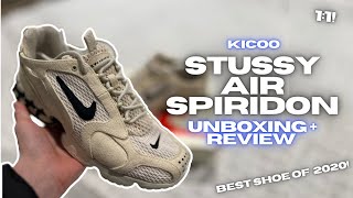 Nike x Stussy Air Spiridon Unboxing  Review Best shoe of 2020 [upl. by Meece276]