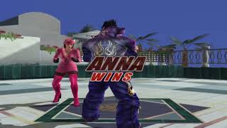 Tekken 5 Anna Williams player 2 outfit heel grind Stomp on Jin poolside stage [upl. by Suoivatram]