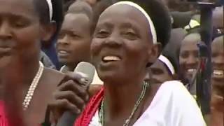 Women dancers welcome President Kagame to Nyaruguru [upl. by Nossah]