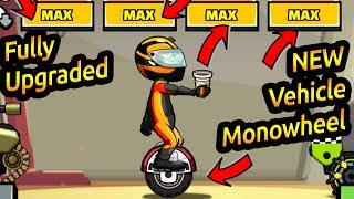 Hill Climb Racing 2 New Vehicle MONOWHEEL Fully Upgraded [upl. by Harald994]