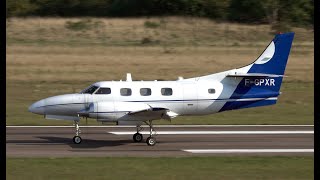 Pixair Fairchild Swearingen SA226T Merlin IIIA FGPXR  Start Up Take Off and Landing 4K [upl. by Naelcm207]