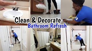 NEW CLEAN amp DECORATE WITH ME  BATHROOM REFRESH  CLEANING MOTIVATION [upl. by Ecnerret]