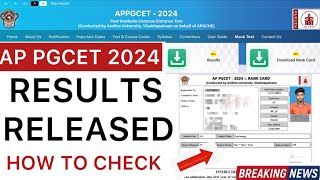 AP PGCET 2024 RESULTS RELEASED  HOW TO CHECK AP PGCET RANK CARD [upl. by Tennes]