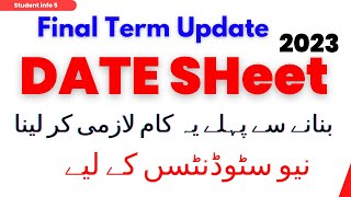 Vu Date Sheet 2023  Final term 2023 Update  Final term preparation 2023  DATE SHEET Issues Solved [upl. by Karry420]