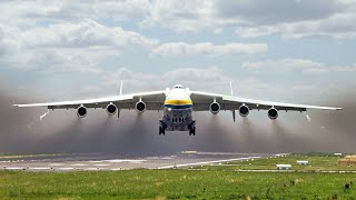 Antonov An225 Mriya FULL POWER Takeoff at LeipzigHalle Airport [upl. by Addie641]