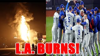 LA BURNS BLM style LOOTING emerges after Dodgers win World Series Nike store RANSACKED [upl. by Enrobyalc]