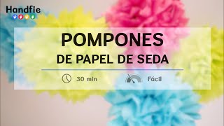 Cómo hacer pompones con papel de seda· Handfie DIY [upl. by Jenni190]