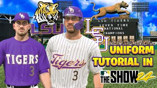 LSU TIGERS JERSEYS IN MLB The Show 24  LSU Tigers Uniform Tutorial [upl. by Navada]