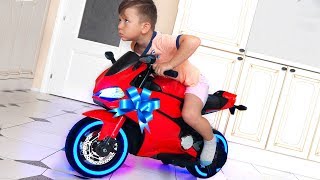 Funny Senya Ride on Sportbike Pocket bike Cross bike Unboxing Surprise toys for kids [upl. by Giarg]