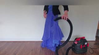 Long Indigo Prom Dress Sucked Up by Vacuum Cleaner [upl. by Artekal]