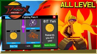 ALL LEVELS UNLOCKED IN NEW FIGHTING PASS SEASON 2 IN ANIME FIGHTING SIMULATOR ROBLOX [upl. by Ainoval]