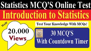 Statistics MCQS online test  Introduction to Statistics  Part  01 [upl. by Thor]