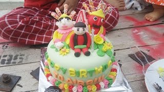 KUE ONDEL ONDEL BETAWI  HAPPY BIRTHDAY AIRRIU [upl. by Rolfe]