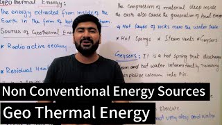 Non Conventional Energy Sources  Geo Thermal Energy  Chapter 4  Work and Energy  Class 11 [upl. by Gimble]