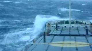 Mighty Ships Cargo Ship In Storm Force 1011wmv [upl. by Hallock]