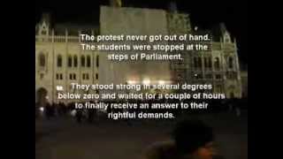 Hungarian Students Protest State Scholarship Cuts 121212 [upl. by Chud812]