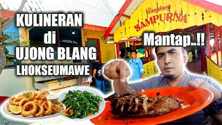 JalanJalan Sambil MakanMakan Kulineran di Pinggir Pantai Ujong Blang  Lhokseumawe Aceh [upl. by Nekcarb]